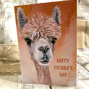 Bronze alpaca Mother's Day card - A6